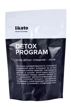 Скраб Likato Professional DETOX бережное очищ актив уголь/масло миндаля/экстракт зизифуса, 250 мл