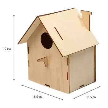 Скворечник Дом с трубой 20 15 15 см