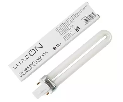 Сменная лампа LuazON LUF-20, ультрафиолетовая, 9 Вт, белая