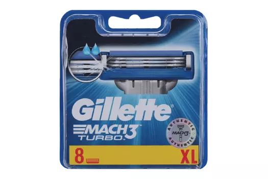 Сменные кассеты Gillette Mach 3 Turbo 3 лезвия 8 шт