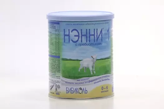 Смесь Бибиколь сухая молочная на основе козьего молока нэнни 1 с пребиотиками 0-6 мес 400 г
