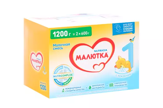 Молочная смесь Малютка 1 с рождения, 1200г