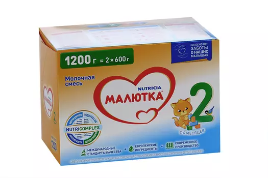Молочная смесь Малютка 2 с 6 мес., 1200г
