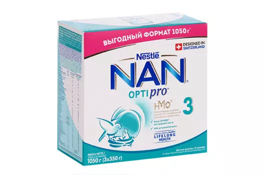 Смесь NAN3 Optipro молочная сухая (3х350г), 1 050 г