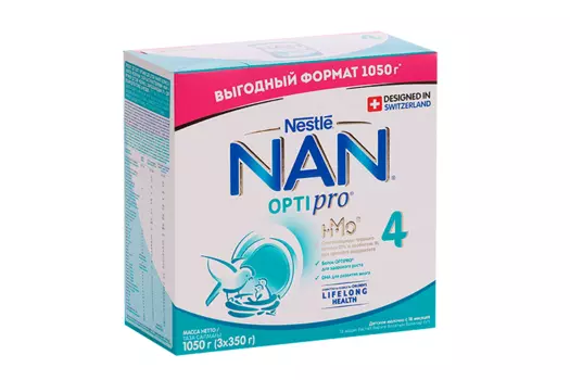 Смесь NAN4 Optipro молочная сухая (3х350г), 1 050 г