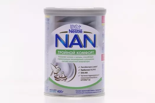 Смесь Нестле НАН Тройной комфорт (с 0 мес), 400 г