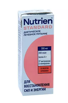 Смесь Нутриэн Стандарт со вкусом клубники, 200 мл, тетрапак