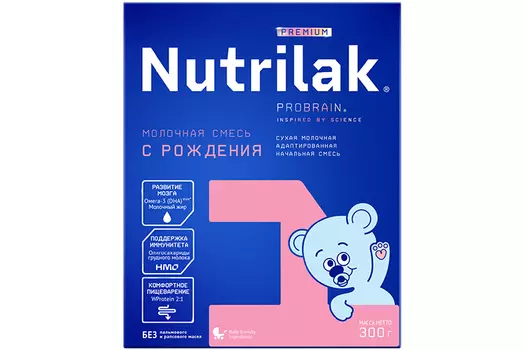 Смесь Нутрилак Премиум 1 (0-6 мес), 300 г