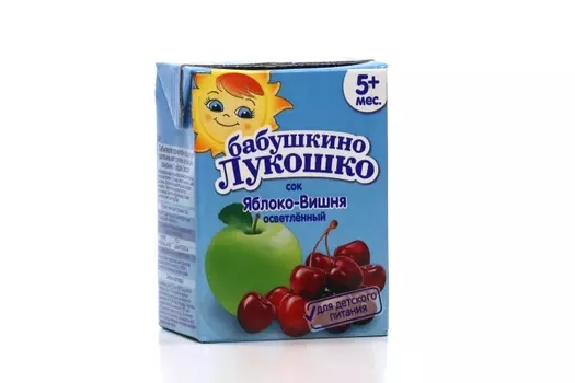 Сок Бабушкино Лукошко яблочно-вишневый осв, 200 мл