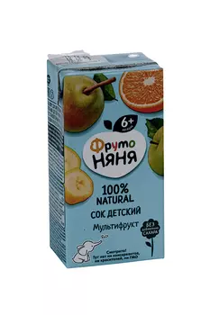 Сок Фрутоняня мультифрукт (6 мес+), 200 мл, 18 шт