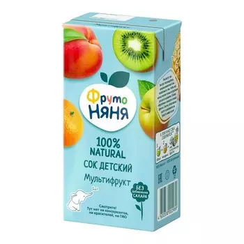 Сок Фрутоняня мультифруктовый неосветленный яблоко банан манго, 0,5 л