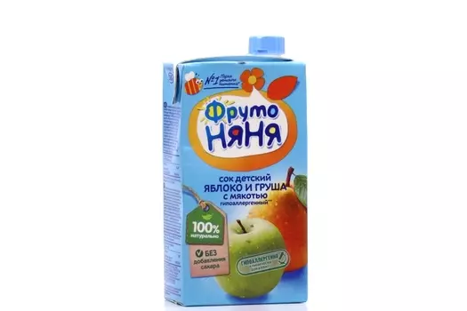Сок Фрутоняня яблоко/груша с мякотью, 0,5 л
