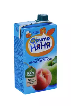 Сок Фрутоняня яблоко/персик неосв, 0,5 л