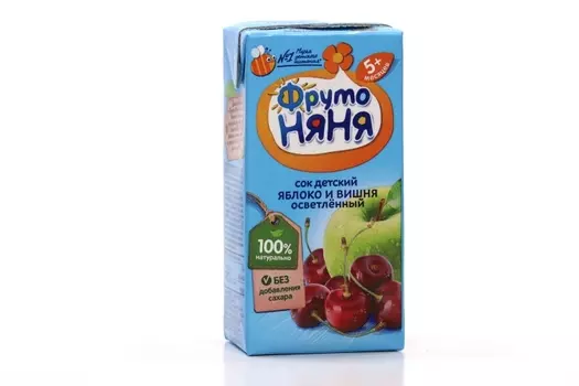 Сок Фрутоняня яблоко/вишня осв д/дет ранн возр, 0,2 л