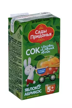 Сок Сады Придонья яблоко/абрикос с мяк б/сах, 0,125 л