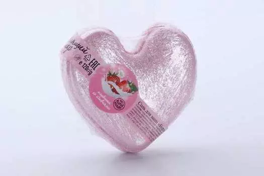 Соль д/ванн Бурлящий шар Клубника со сливками сердечко, 120 г, (4607039482072)