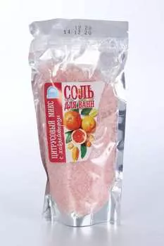 Соль д/ванн Цитрусовый микс с хайлайтером, 300 г, дой-пак