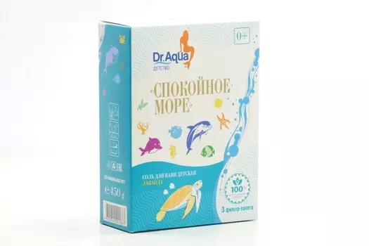 Соль д/ванн Dr Aqua Детство Спокойное море лаванда, 150 г, 3 шт, фильтр-пакет