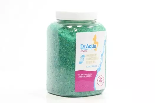 Соль д/ванн Dr Aqua Красота морская 3D очищение/увлажнение/питание Чайное дерево, 750 г