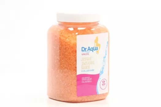 Соль д/ванн Dr Aqua Красота морская Легкое дыхание облепиха, 750 г