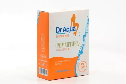 Соль д/ванн Dr Aqua Настроение морская Романтика лаванда, 250 г, 2 шт, фильтр-пакет