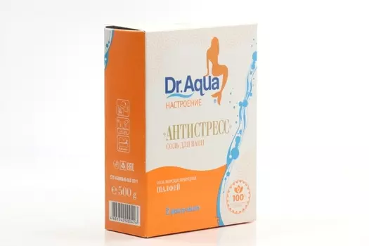 Соль д/ванн Dr Aqua Настроение морская Антистресс шалфей, 250 г, 2 шт, фильтр-пакет