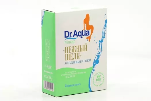 Соль д/ванн Dr Aqua Релакс морская с пеной Нежный шелк жасмин, 250 г, 2 шт, фильтр-пакет