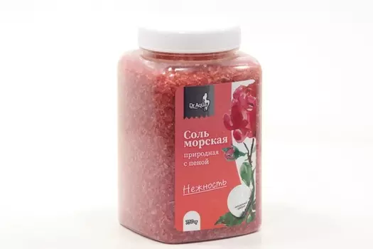 Соль д/ванн Dr Aqua Релакс морская с пеной Нежность роза, 750 г