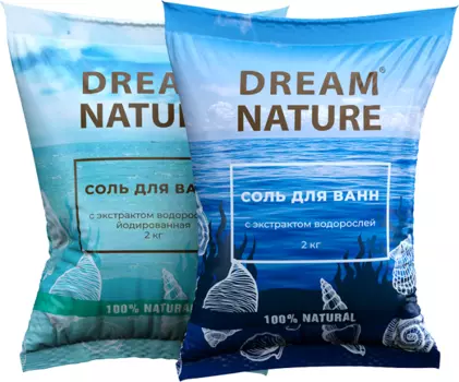 Соль д/ванн Dream Nature Дары моря с экстрактами водорослей/йодированная, 2 кг