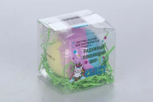 Соль д/ванн Катрин Crazy (радужный плавающий шар) шипучая, 130 г, (15029)