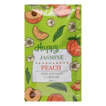 Соль д/ванн КАТРИН Happy с пеной персик и жасмин, 100 г