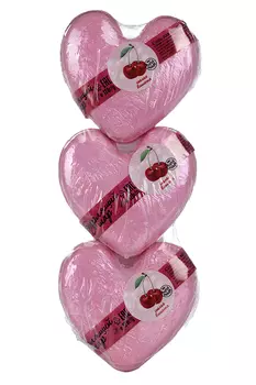 Соль д/ванн Ресурс здоровья бурлящие сердечки спелая вишенка, 120 г, 3 шт