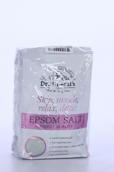 Соль Dr Minerals Epsom д/ванн skin/musle/relax/detox английская пакет, 1 кг