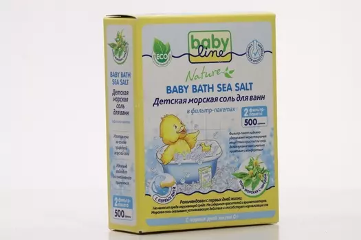 Соль морская Бебилайн д/ванн дет с чередой, 500 г