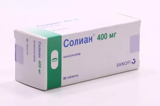 Солиан 400 мг, 30 шт, таблетки покрытые пленочной оболочкой