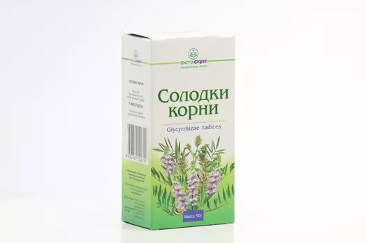 Солодки корень, 50 г, сырье измельченное