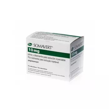 Сомаверт 10 мг, 30 шт, лиофилизат для приготовления раствора для подкожного введения
