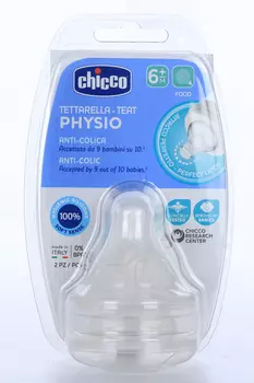 Соска Chicco Perfect5 силикон густая пища (с 6 мес), 2 шт