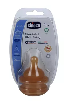 Соска Чикко Велл-Бинг латекс быстр поток (с 4 мес), 2 шт