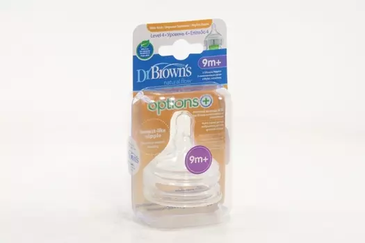 Соска Др Браун Опшенс + широкое горлышко силиконовая (с 9 мес), 2 шт