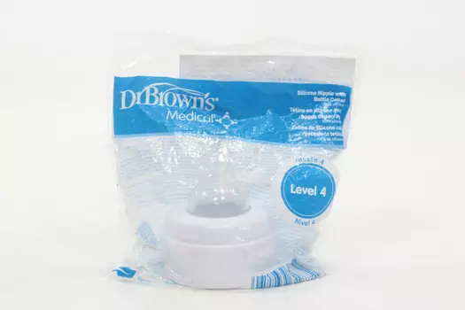 Соска Др Браун с крышкой-держателем силикон р 4