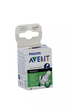 Соска Philips Avent стандарт силикон д/густых смесей (с 6 мес), 2 шт