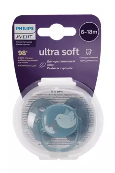 Соска-пустышка Авент Ultra Soft силик ортодонт (6-18 мес), (SCF092/04)