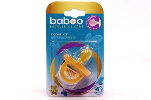 Соска-пустышка Бабуу латексная цельнолитая (6 мес+)