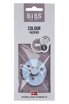 Соска-пустышка BIBS Colour латексная 0-6 мес бледно-голубая