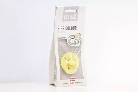 Соска-пустышка BIBS Colour Sunshine латексная 6-18 мес бледно-желтая
