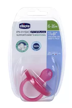 Соска-пустышка Чикко Физио Софт силик розовая (6-12 мес)