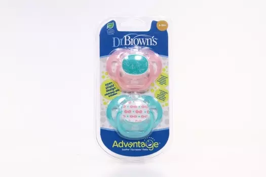 Соска-пустышка Др Браун Адвантедж с колпачком д/девочек (6-18 мес), 2 шт