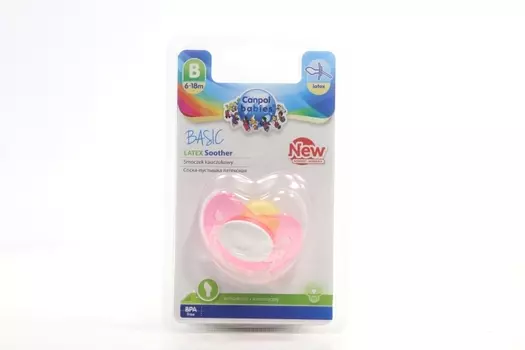 Соска-пустышка Канпол Бейсик латекс/анатомич (6-18 мес), (22/426)
