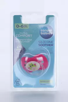 Соска-пустышка Канпол силик симметричная Owl (0-6 мес), розовая